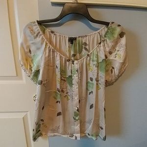 Silk button down top